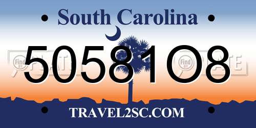50581O8 South Carolina License Plate