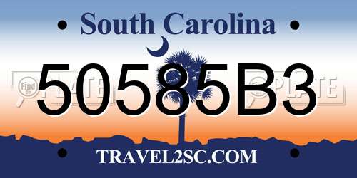 50585B3 South Carolina License Plate