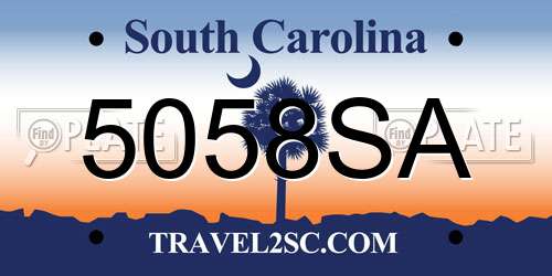5058SA South Carolina License Plate