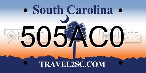 505AC0 South Carolina License Plate