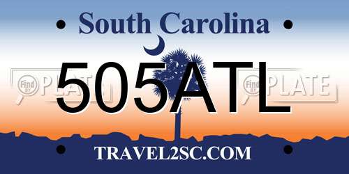 505ATL South Carolina License Plate