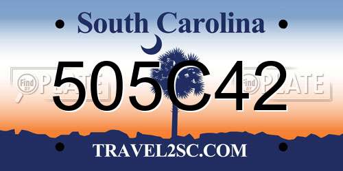 505C42 South Carolina License Plate