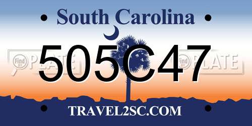 505C47 South Carolina License Plate
