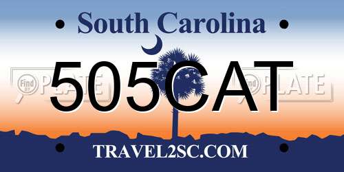 505CAT South Carolina License Plate