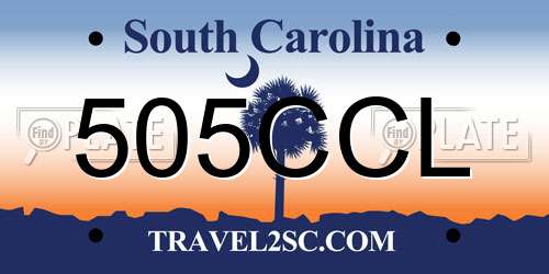 505CCL South Carolina License Plate