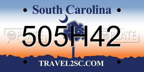 505H42 South Carolina License Plate