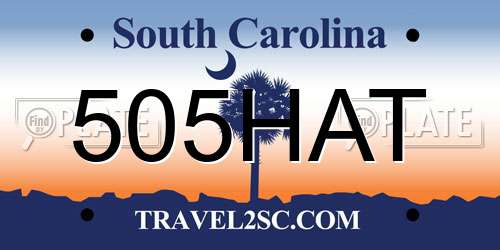505HAT South Carolina License Plate
