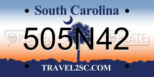505N42 South Carolina License Plate