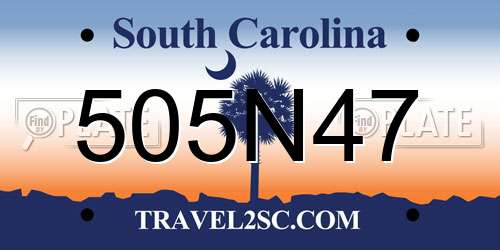 505N47 South Carolina License Plate