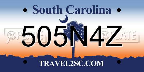 505N4Z South Carolina License Plate