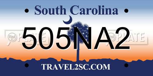 505NA2 South Carolina License Plate