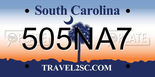 505NA7 South Carolina License Plate