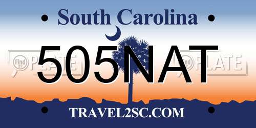 505NAT South Carolina License Plate