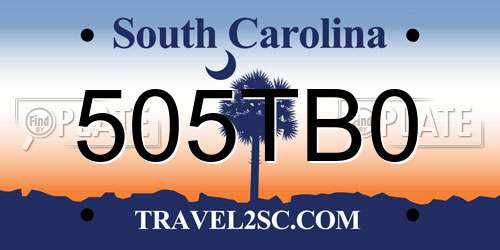 505TB0 South Carolina License Plate