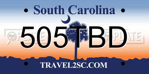 505TBD South Carolina License Plate