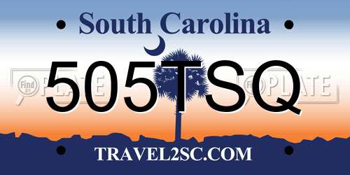 505TSQ South Carolina License Plate
