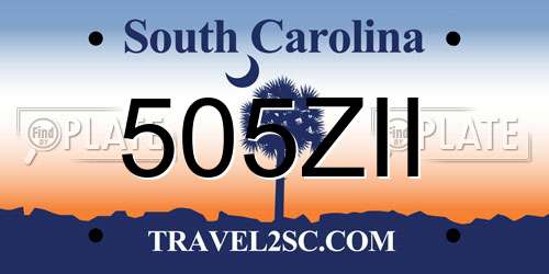 505ZII South Carolina License Plate