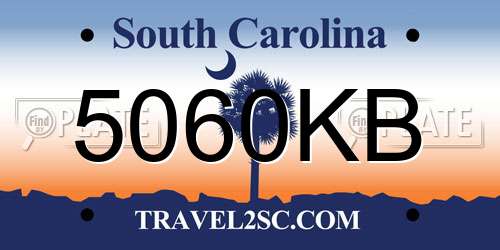 5060KB South Carolina License Plate
