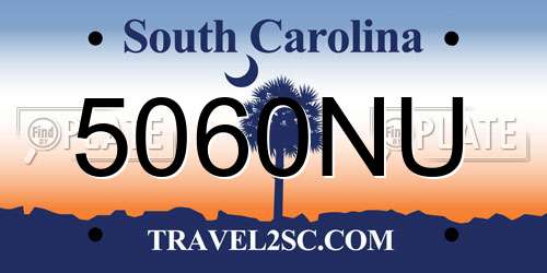 5060NU South Carolina License Plate