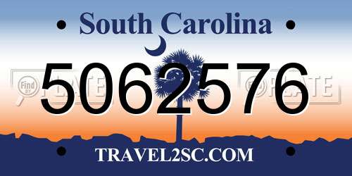 5062576 South Carolina License Plate