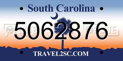 5062876 South Carolina License Plate