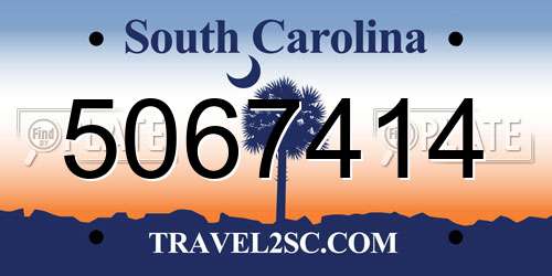 5067414 South Carolina License Plate