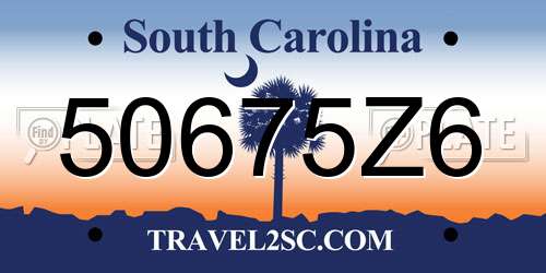 50675Z6 South Carolina License Plate
