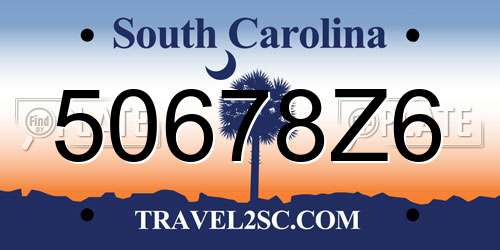 50678Z6 South Carolina License Plate