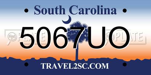 5067UO South Carolina License Plate