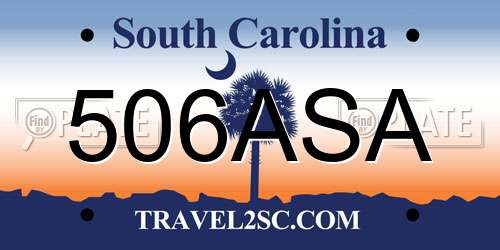 506ASA South Carolina License Plate