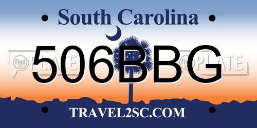 506BBG South Carolina License Plate