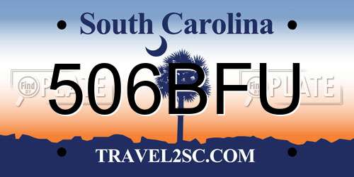 506BFU South Carolina License Plate