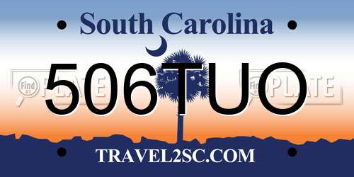 506TUO South Carolina License Plate