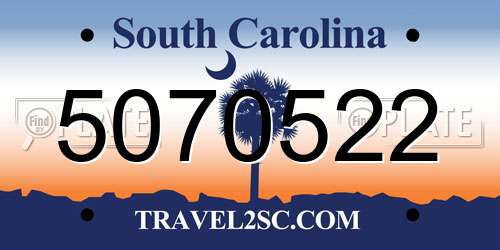 5070522 South Carolina License Plate