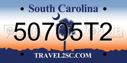 50705T2 South Carolina License Plate