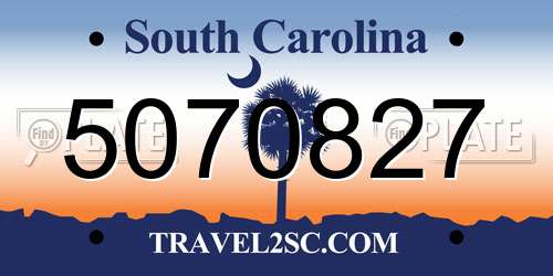 5070827 South Carolina License Plate