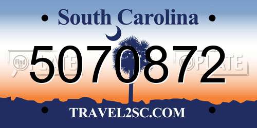 5070872 South Carolina License Plate
