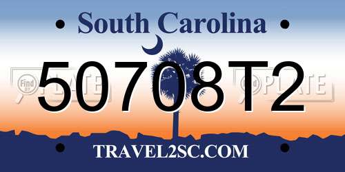 50708T2 South Carolina License Plate