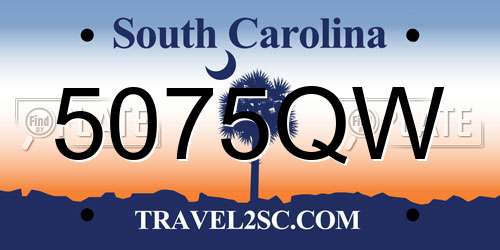 5075QW South Carolina License Plate