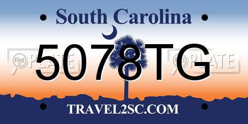 5078TG South Carolina License Plate
