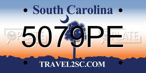 5079PE South Carolina License Plate