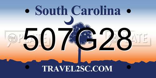 507G28 South Carolina License Plate