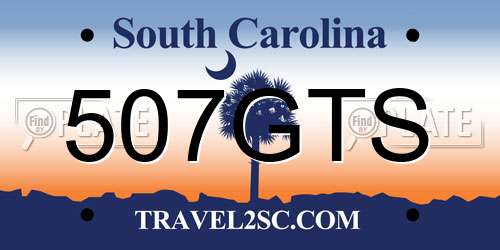507GTS South Carolina License Plate