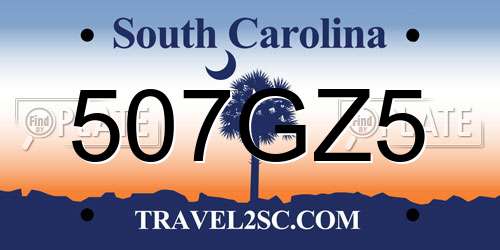 507GZ5 South Carolina License Plate