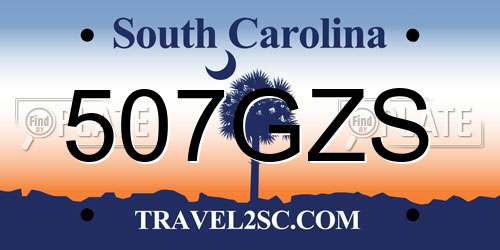 507GZS South Carolina License Plate