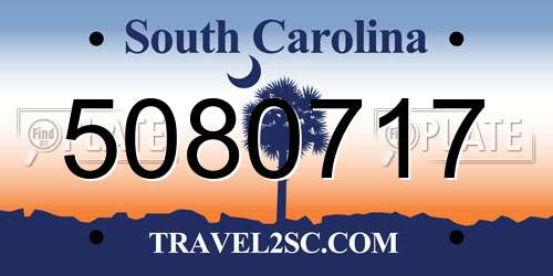 5080717 South Carolina License Plate