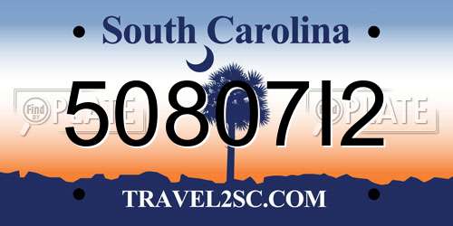 50807I2 South Carolina License Plate