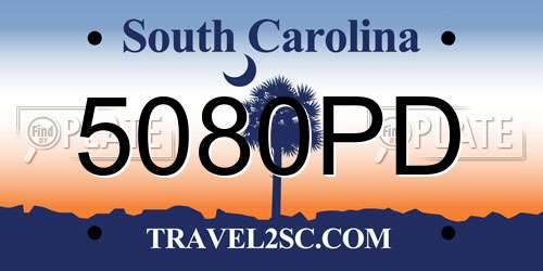 5080PD South Carolina License Plate