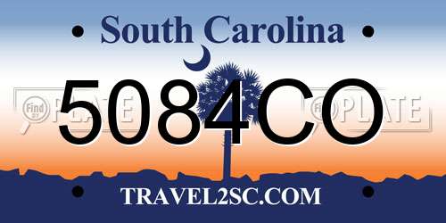5084CO South Carolina License Plate