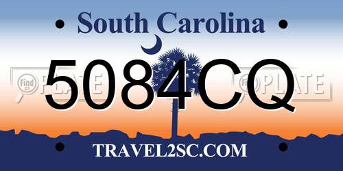 5084CQ South Carolina License Plate